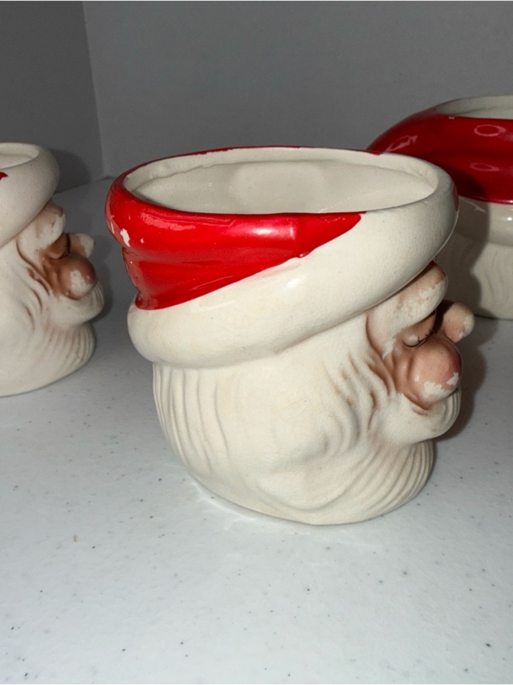3” Japan made Santa Claus Ceramic Mug - Red and White Holiday Cup set of 4 - Picture 16 of 16